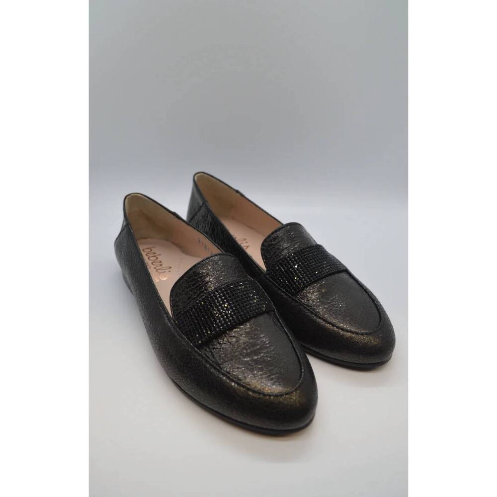 NEW BEBERLIS women's crystal band slip ons in black